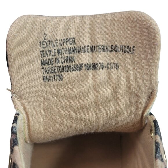 2/$15 Cat & Jack Animal Print Sneakers Brown Size 2 Leopard Cheetah No Laces - Picture 9 of 10